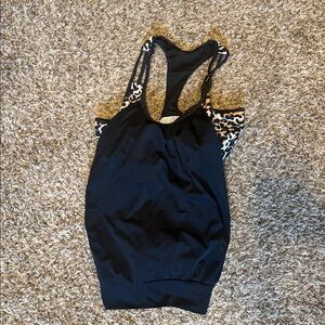 Black and Leopard Print Tank Top